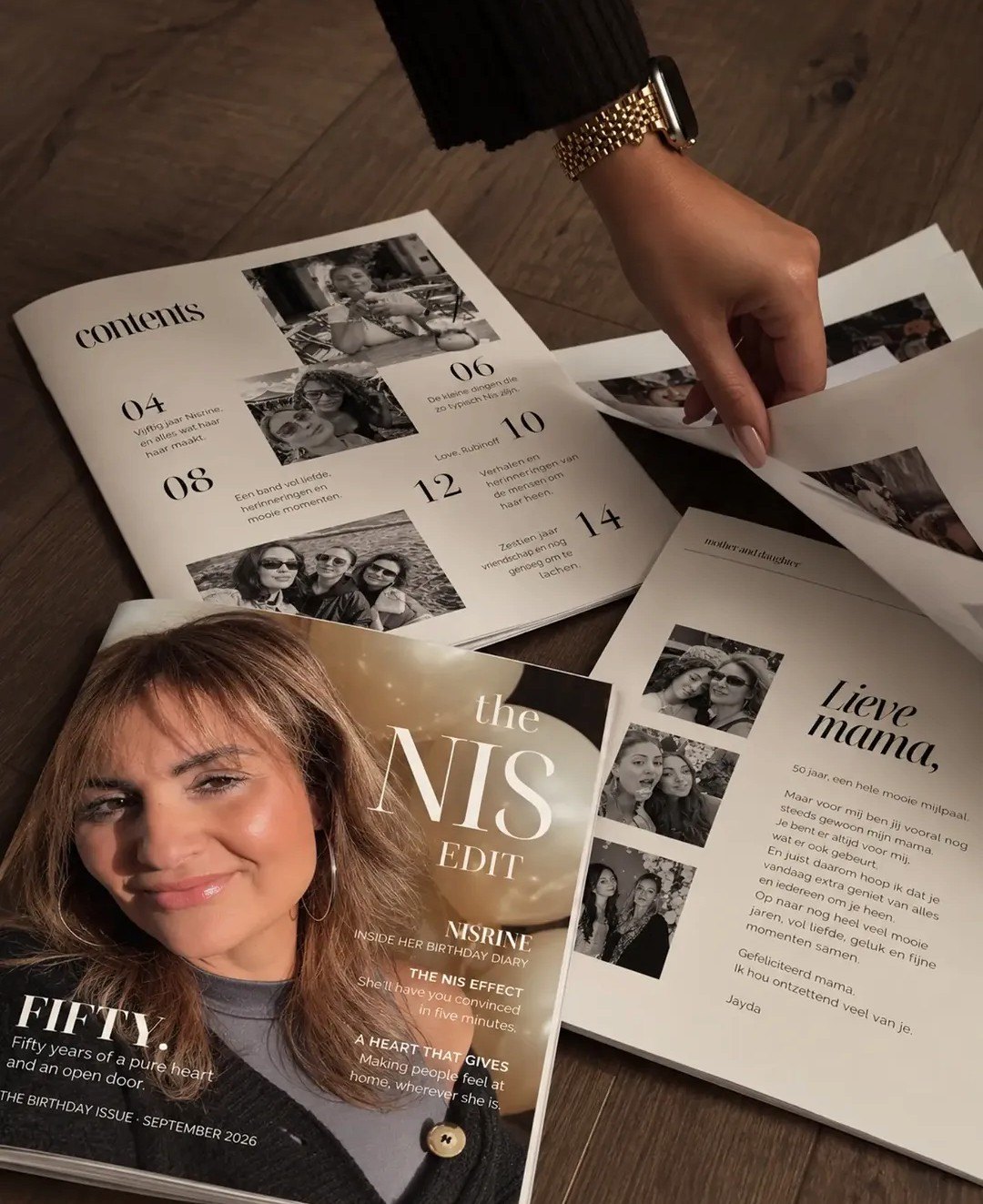 The NIS Edit: cover, inhoudsopgave en de pagina Lieve mama