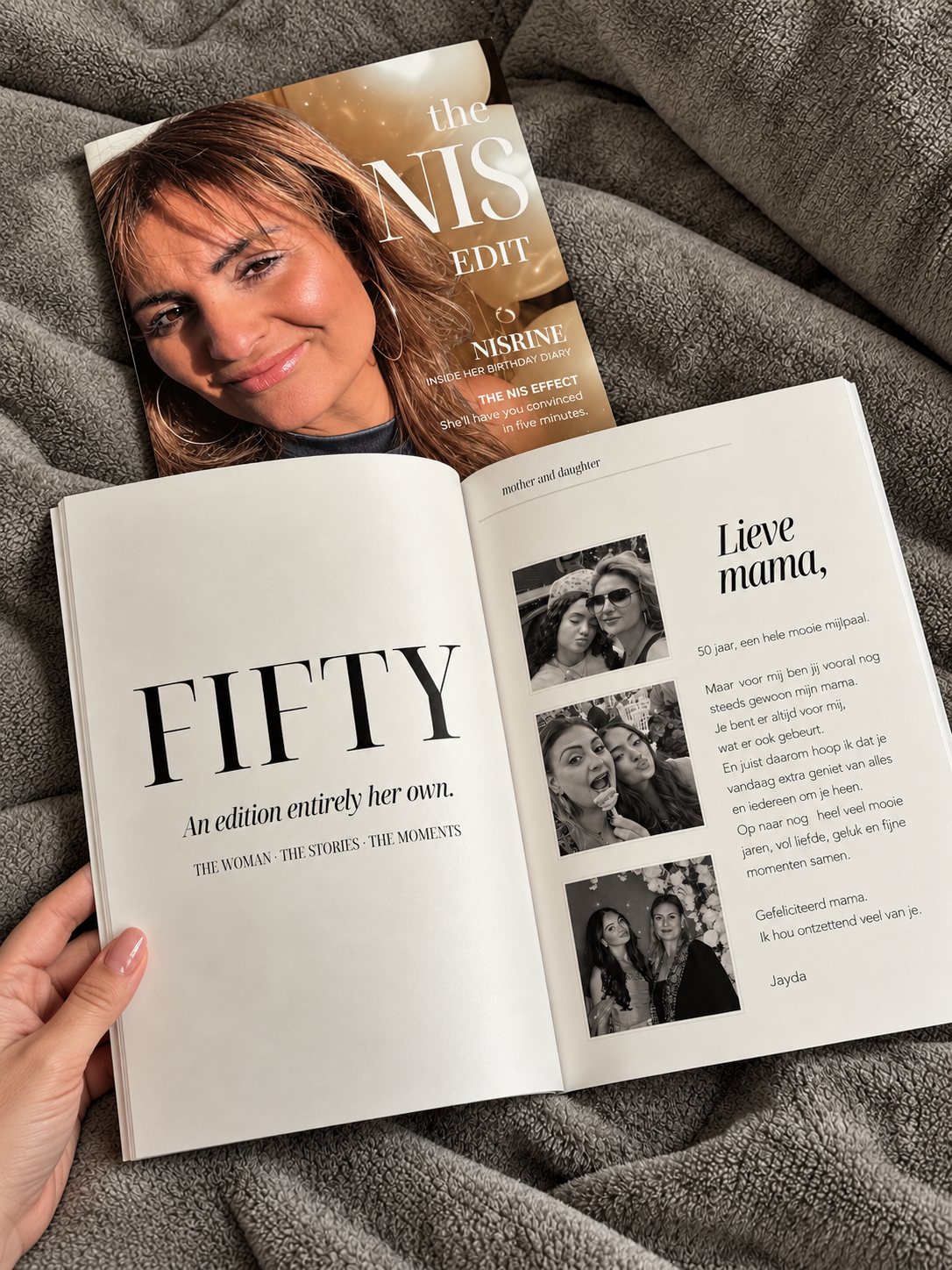 The NIS Edit opengeslagen bij de pagina Lieve mama